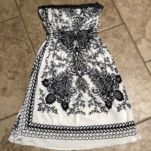 Papaya Black and White Mini Dress